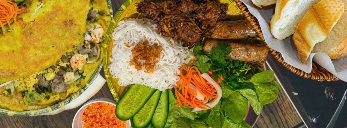 A Vietnamese dinner spread at Mayfield Corner Cafe